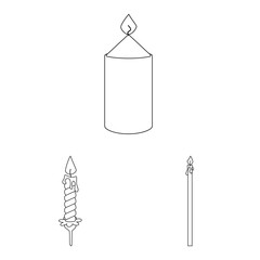 Isolated object of source and ceremony symbol. Collection of source and fire vector icon for stock.