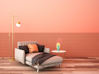 interior design for living area or reception background / 3d illustration,3d rendering