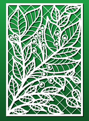 Laser cut panels with floral pattern.  Template or stencil for wood carving, metal cutting, paper art, fretwork
