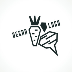 vector logo with beet and carrot. Modern Icon for company brand. Vector Illustration.