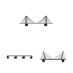 Isolated object of construct and side sign. Collection of construct and bridge vector icon for stock.