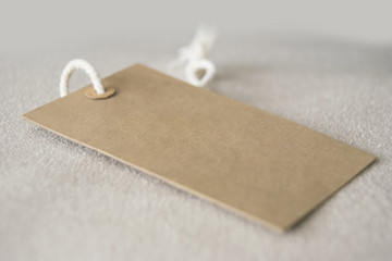 Brown gift tag label mockup