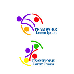 teamwork icon logo design template