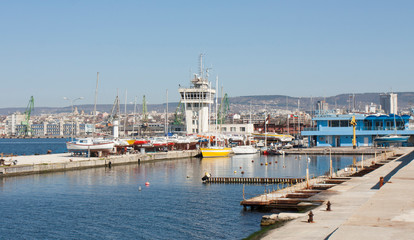 VARNA, BULGARIA - APRIL 11, 2015: yacht club in sea port.