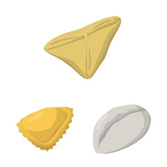 Isolated object of dumplings and food icon. Collection of dumplings and stuffed stock symbol for web.