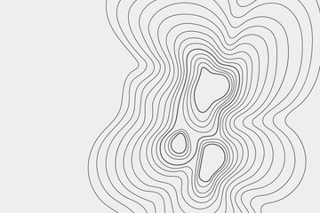 Gray outlines of vector topography. Vector illustration Map on the ground. Graphic line heights.