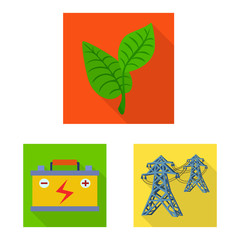 Vector illustration of Solar and panel icon. Collection of Solar and green stock vector illustration.