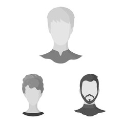 Vector illustration of character and profile logo. Set of character and dummy stock symbol for web.