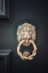 Lion head metal door knocker