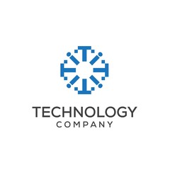 Abstract geometric flower patterns technology logo design