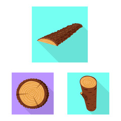 Vector illustration of material and nature symbol. Collection of material and raw stock vector illustration.