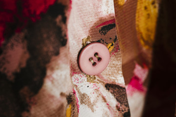 Colorful shirt with button close-up