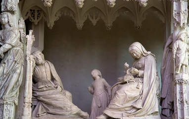 Détail de la clôture du chœur de la cathédrale Notre-Dame de Chartres, France
