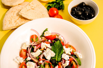 Greek Style Feta Cheese and Fresh Salad