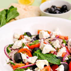 Greek Style Feta Cheese and Fresh Salad