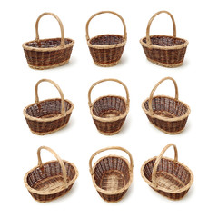 empty basket on white background 