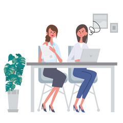 話し合う女性　イラスト　相談　ビジネス