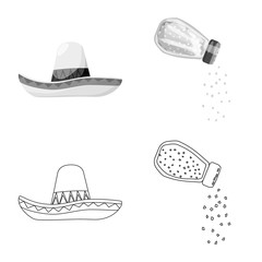 Isolated object of cafe and Latin icon. Set of cafe and national stock symbol for web.