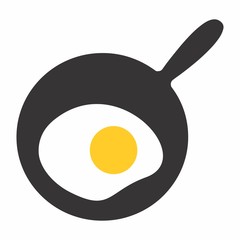 Colorful Fry egg icon isolated on white background
