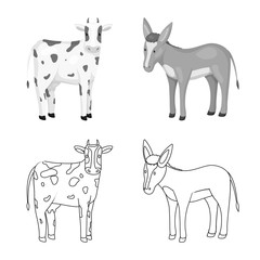 Vector illustration of breeding and kitchen sign. Collection of breeding and organic stock vector illustration.