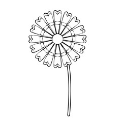 flower nature floral decoration cartoon in black and white
