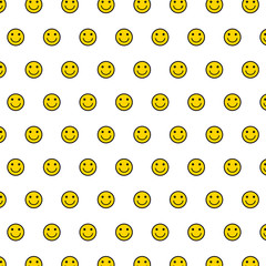 smile background. seamless pattern of Happy smiley face icon . Smiling Emoticon texture.