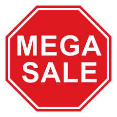 The sign of sale and discount, stylized as a stop sign