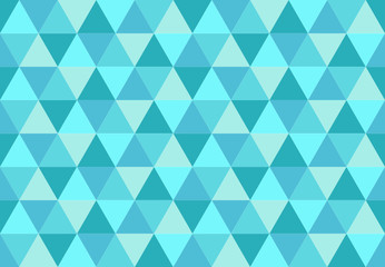 Triangular seamless pattern. Low poly geometric background. Bright blue colors. Print design for textile, posters, flyers, T-shirts, wallpapers. Mosaic template made of triangles.Vector illustration. 