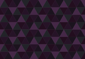 Obraz premium Triangular seamless pattern. Low poly geometric background. Dark purple colors. Print design for textile, posters, flyers, T-shirts, wallpapers. Mosaic template made of triangles. Vector illustration.