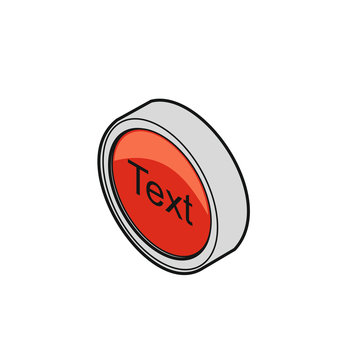 Button, rot, Text [coloriert]