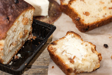 Barmbrack or bairin breac is a traditional Irish sweet yeast bread with grapes and raisins, often eaten with afternoon tea butter and traditionally served on Halloween.