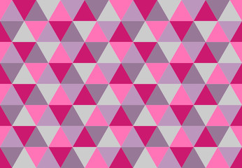 Vivid triangular seamless pattern.Low poly geometric background. Pink, purple, lavender colors. Print design for textile, posters,flyers,T-shirts,wallpapers.Mosaic template made of triangles.Vector