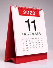 Simple desk calendar 2020 - November
