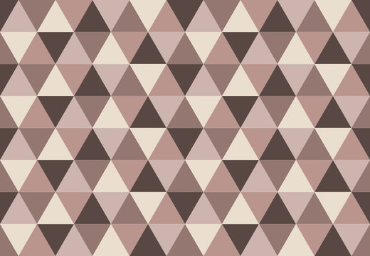Elegant triangular seamless pattern.Low poly geometric background. Beige and brown colors. Print design for textile, posters,flyers,T-shirts,wallpapers.Mosaic template made of triangles.Vector