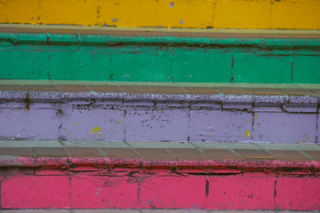 rainbow colored urban staircase in Balat, Istanbul