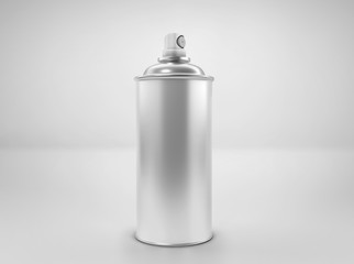 Blank Paint Spray can with cap, on light gray background