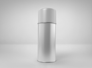 Blank Paint Spray can with cap, on light gray background