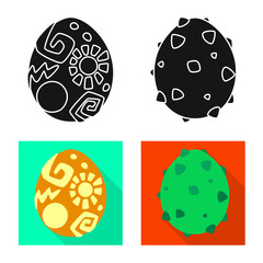 Vector design of animal and prehistoric icon. Collection of animal and cute stock vector illustration.