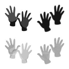 Obraz premium Vector design of silhouette and safety logo. Collection of silhouette and comfort stock symbol for web.