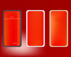 Mesh, red colored phone backgrounds kit.