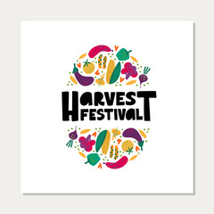 Harvest festival word concept banner