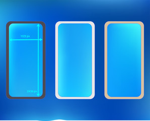 Mesh, azure colored phone backgrounds kit.