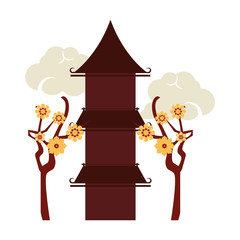 chinese oriental asian building cartoon