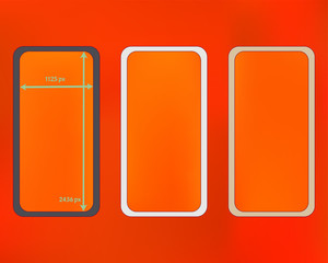 Mesh, orange red colored phone backgrounds kit.