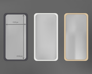 Mesh, gray colored phone backgrounds kit.