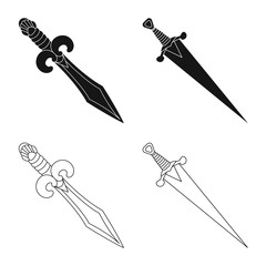 Vector illustration of game and armor sign. Set of game and blade stock vector illustration.