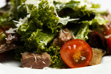 warm beef salad, sweet sauce, parmesan