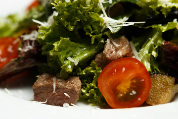 warm beef salad, sweet sauce, parmesan