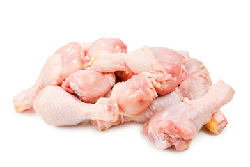 Tasty raw chicken legs. Top view.