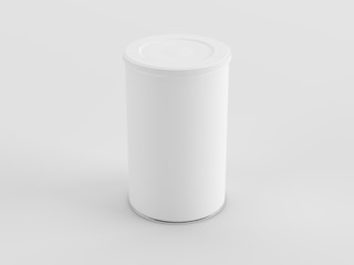Tin can mockup. Studio shot 3D rendering.